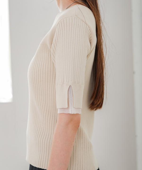 前後2WAYホールデザインニットトップス