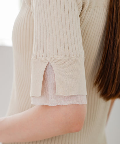 前後2WAYホールデザインニットトップス