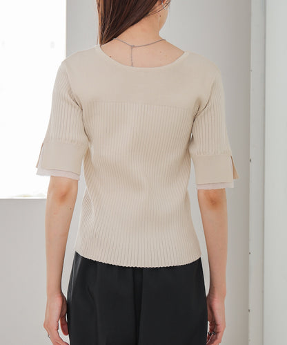 前後2WAYホールデザインニットトップス