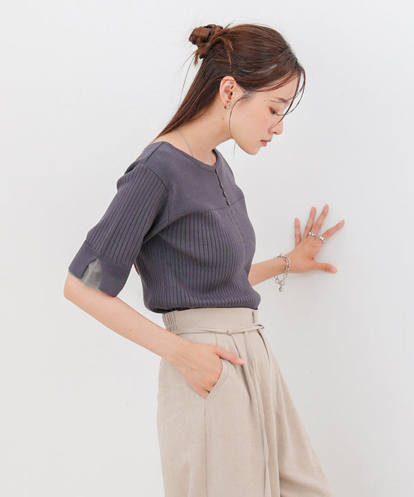 前後2WAYホールデザインニットトップス