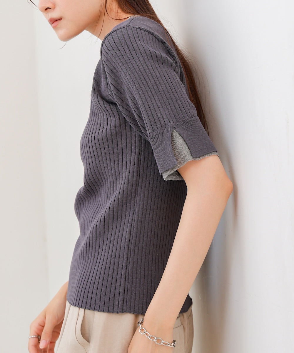 前後2WAYホールデザインニットトップス