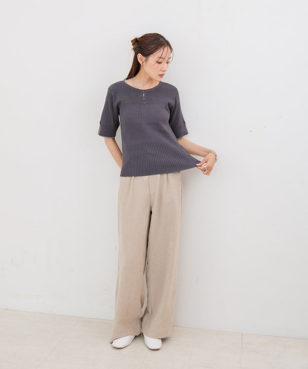 前後2WAYホールデザインニットトップス