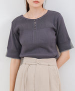 前後2WAYホールデザインニットトップス