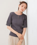 前後2WAYホールデザインニットトップス