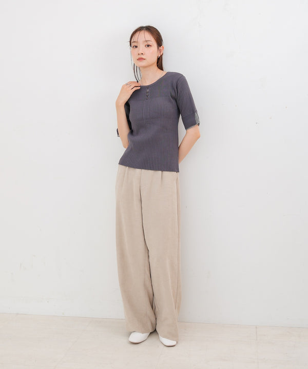 前後2WAYホールデザインニットトップス