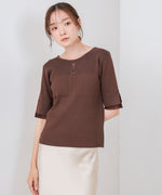 前後2WAYホールデザインニットトップス