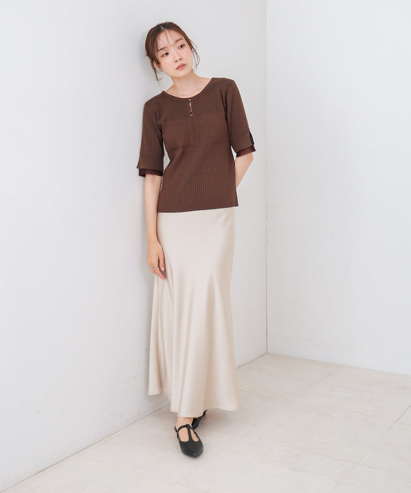 前後2WAYホールデザインニットトップス