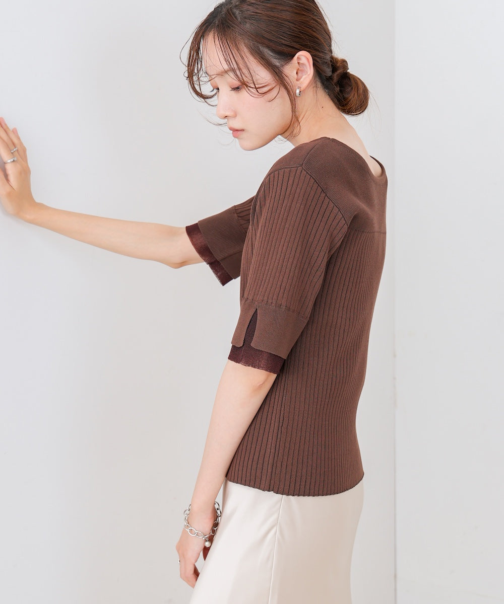 前後2WAYホールデザインニットトップス