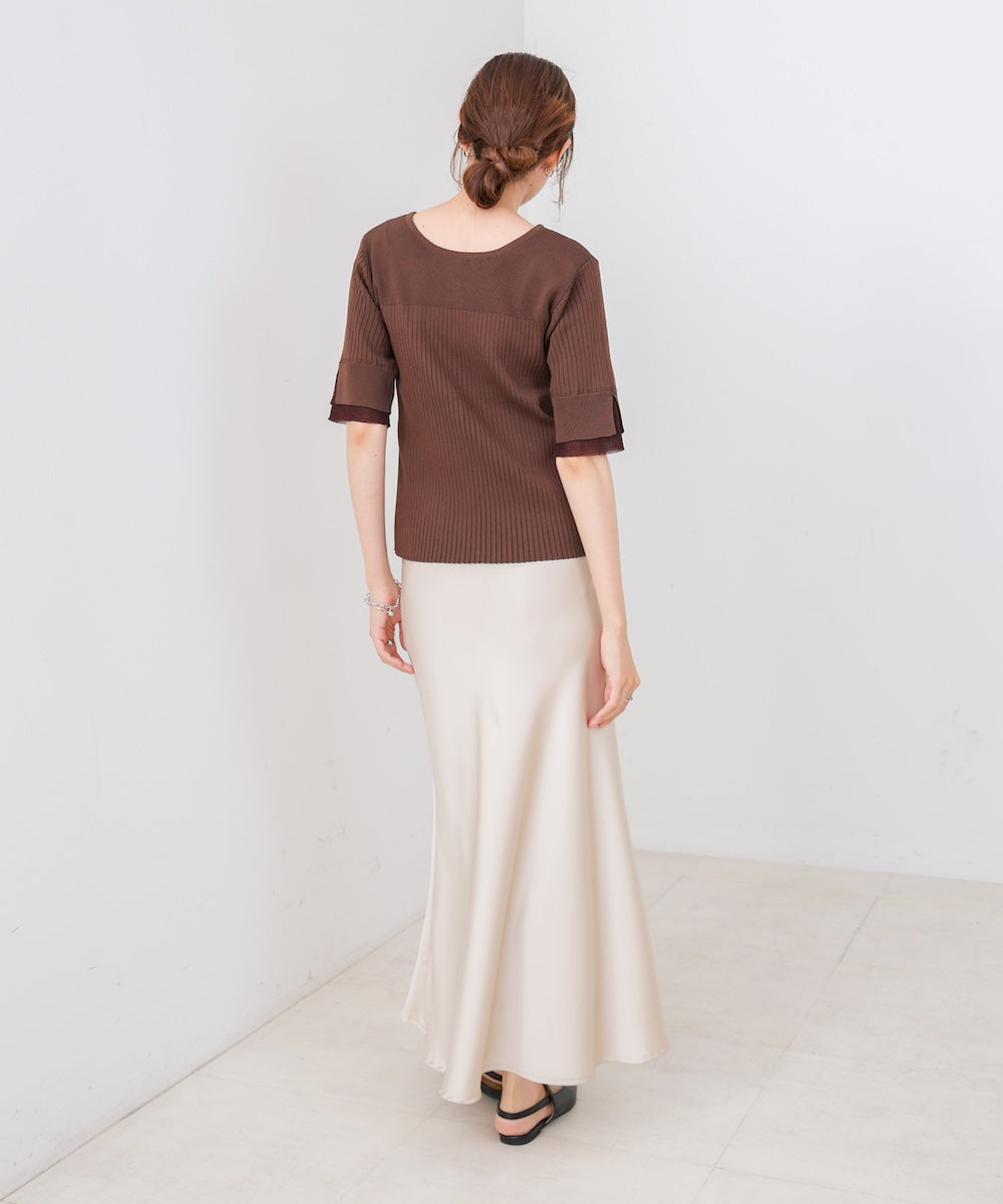 前後2WAYホールデザインニットトップス