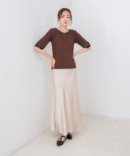 前後2WAYホールデザインニットトップス