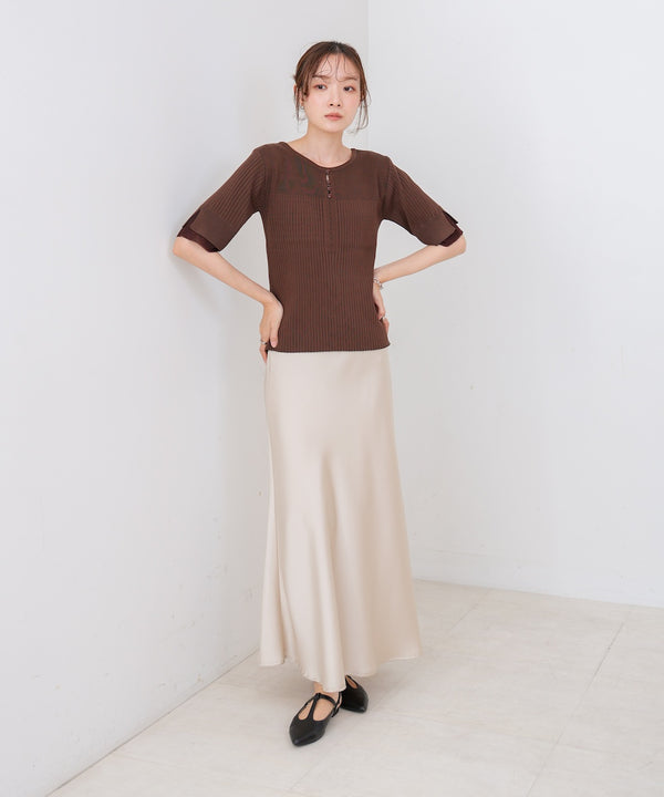 前後2WAYホールデザインニットトップス