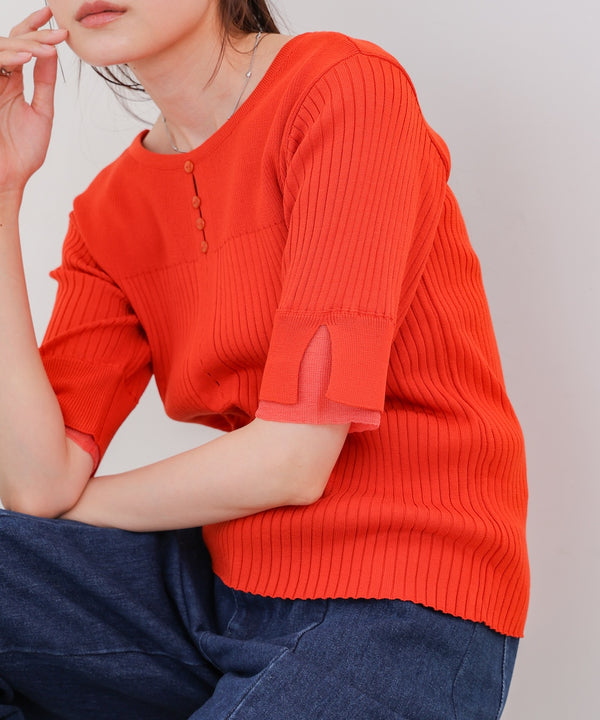 前後2WAYホールデザインニットトップス