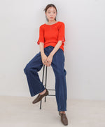 前後2WAYホールデザインニットトップス