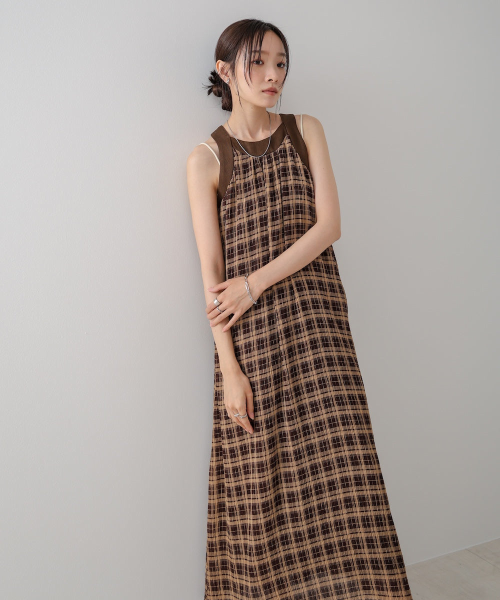 チェックアメスリフレアワンピース
