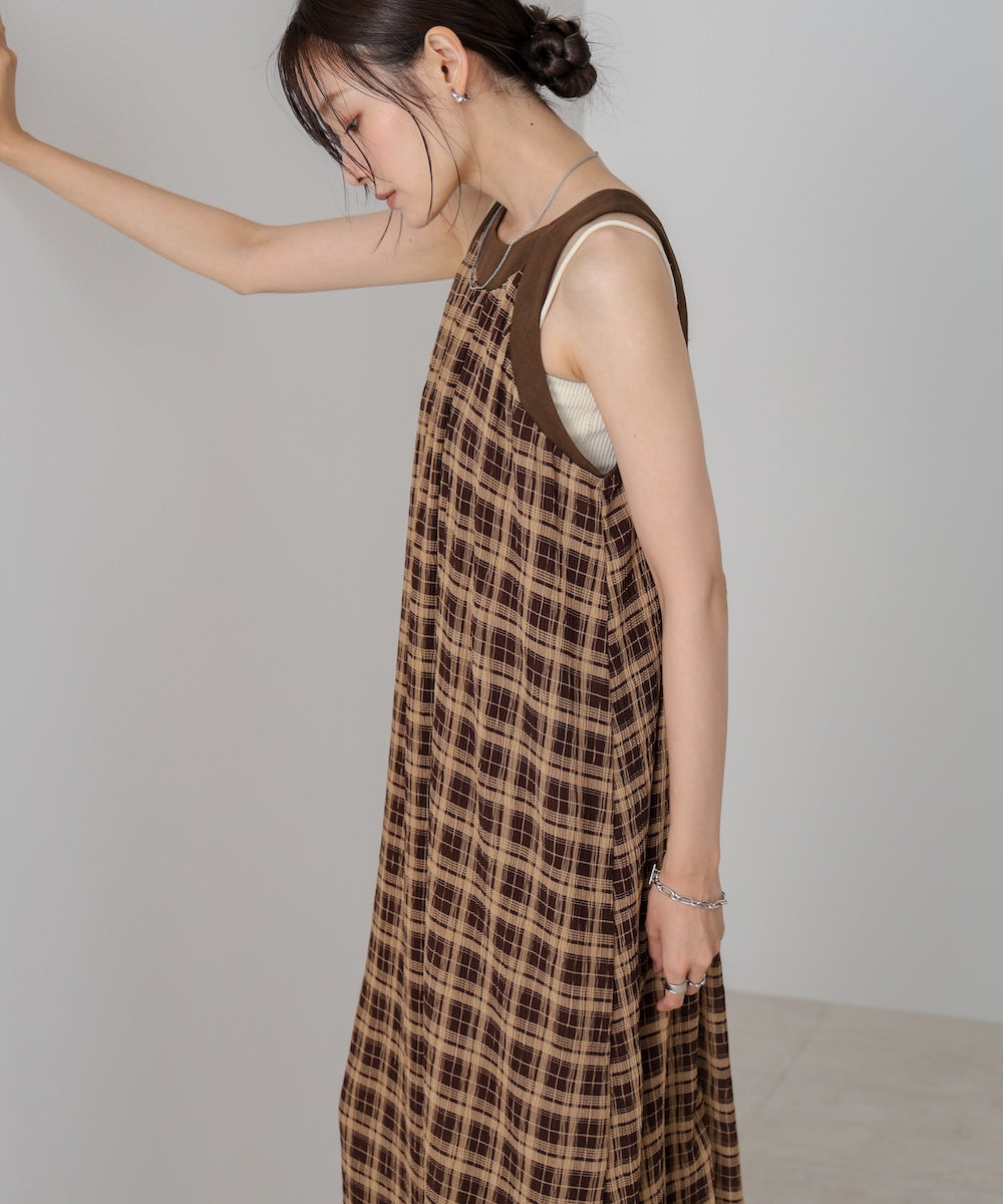 チェックアメスリフレアワンピース