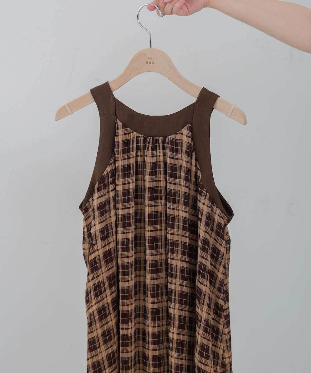 チェックアメスリフレアワンピース