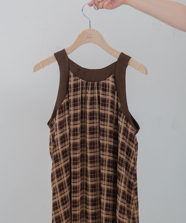 チェックアメスリフレアワンピース