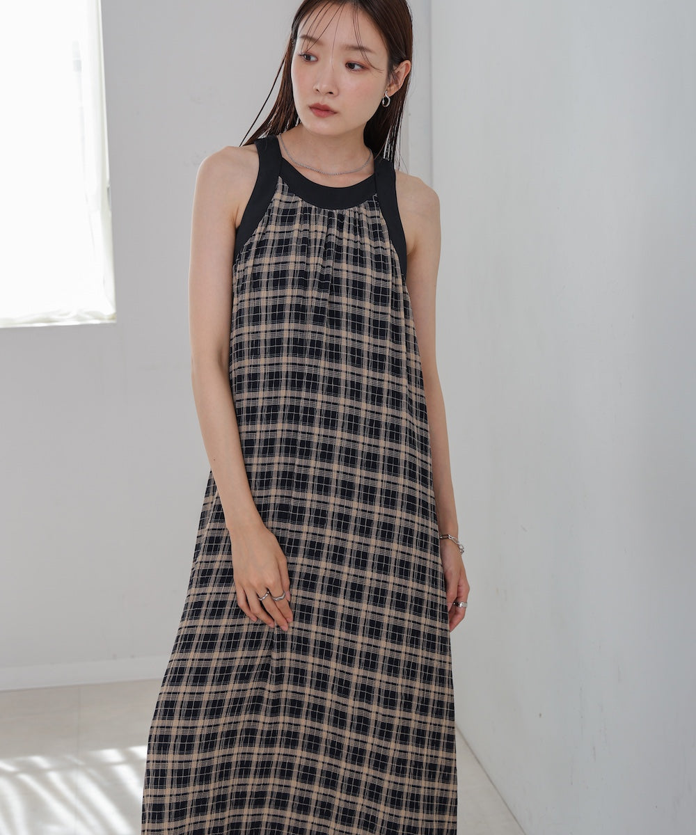 チェックアメスリフレアワンピース