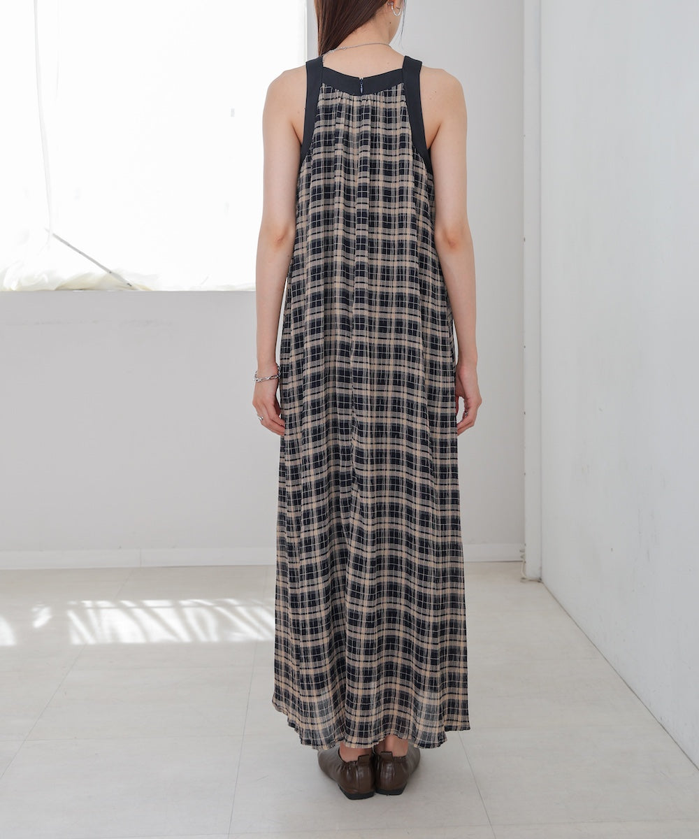 チェックアメスリフレアワンピース