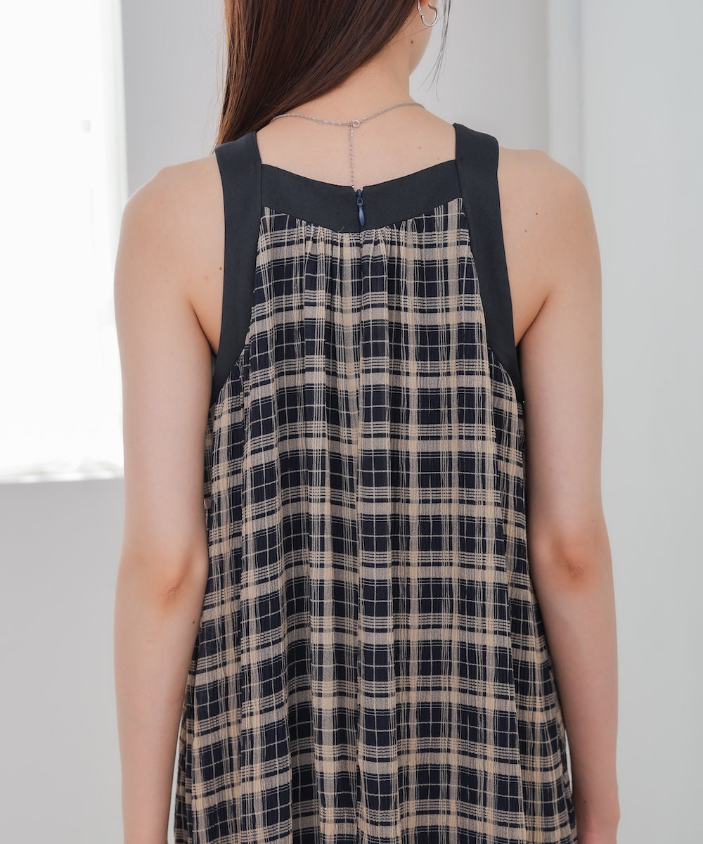チェックアメスリフレアワンピース