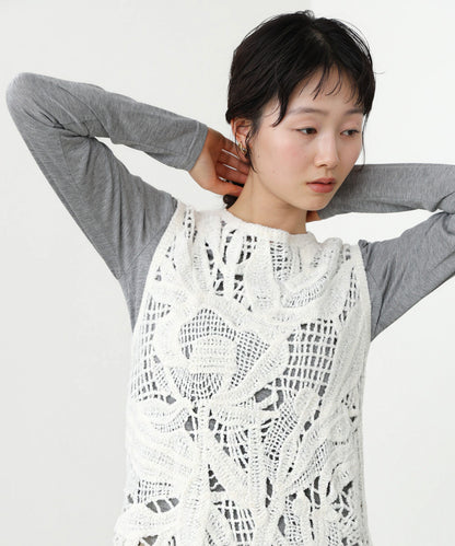 モールヤーンクロシェチュニックベスト