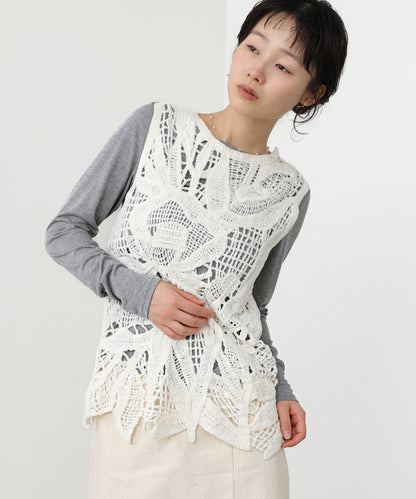 モールヤーンクロシェチュニックベスト