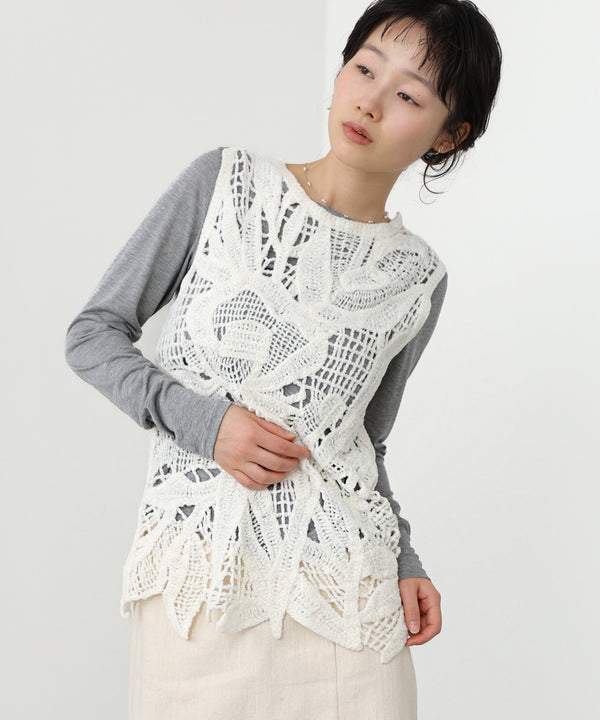 モールヤーンクロシェチュニックベスト