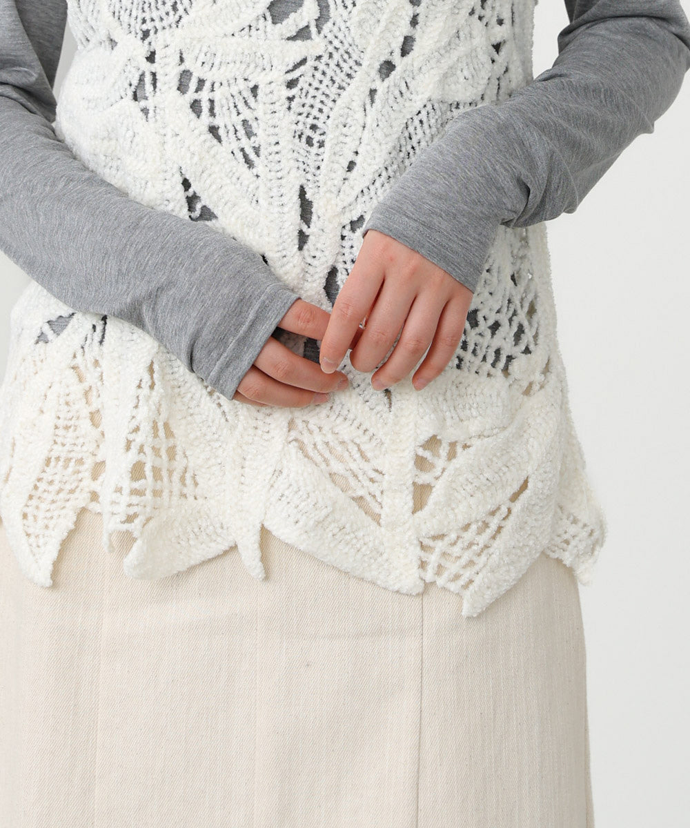 モールヤーンクロシェチュニックベスト