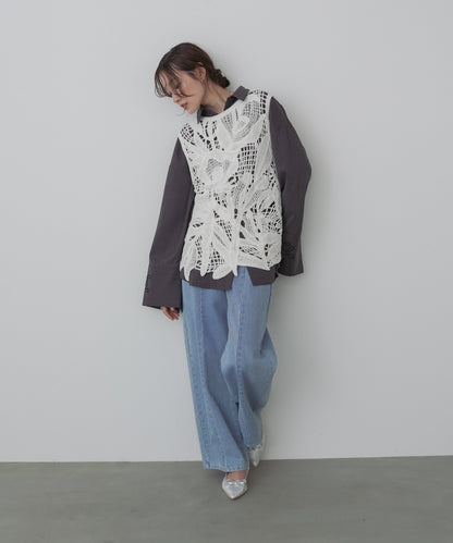 モールヤーンクロシェチュニックベスト