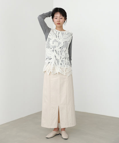 モールヤーンクロシェチュニックベスト