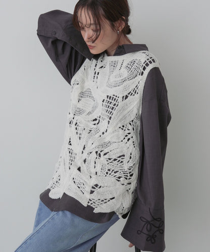 モールヤーンクロシェチュニックベスト