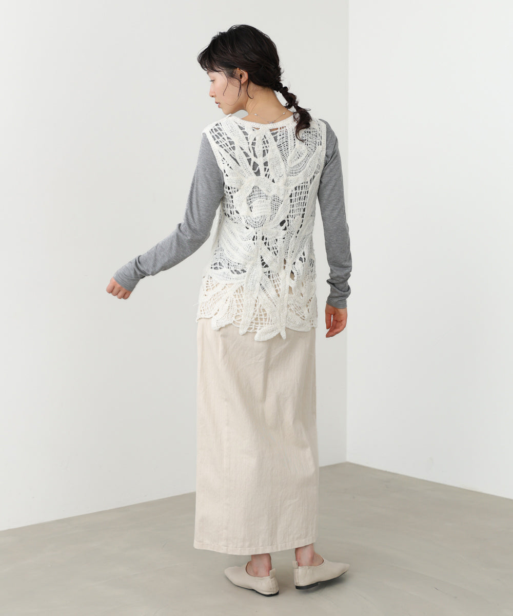 モールヤーンクロシェチュニックベスト