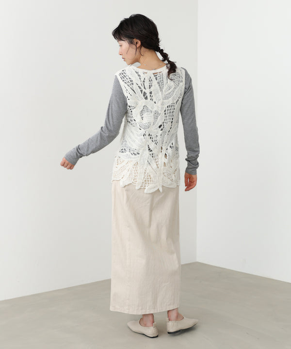 モールヤーンクロシェチュニックベスト