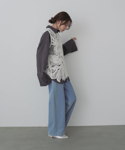 モールヤーンクロシェチュニックベスト