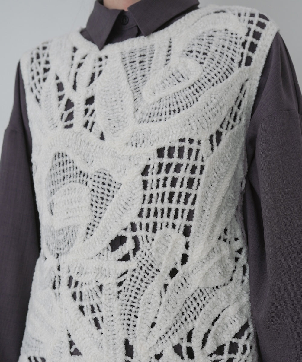 モールヤーンクロシェチュニックベスト