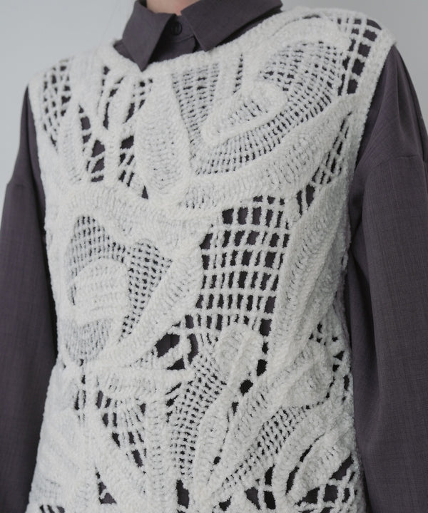 モールヤーンクロシェチュニックベスト