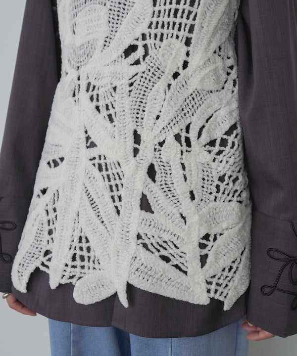 モールヤーンクロシェチュニックベスト