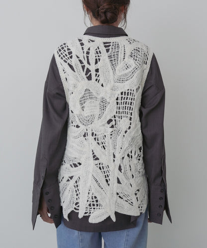 モールヤーンクロシェチュニックベスト