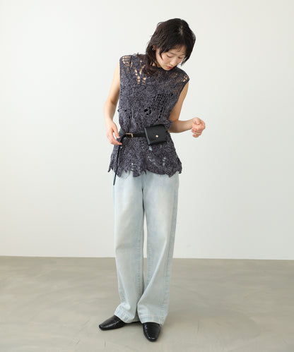 モールヤーンクロシェチュニックベスト