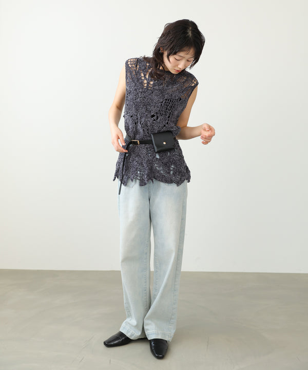 モールヤーンクロシェチュニックベスト