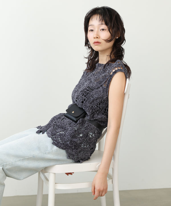 モールヤーンクロシェチュニックベスト