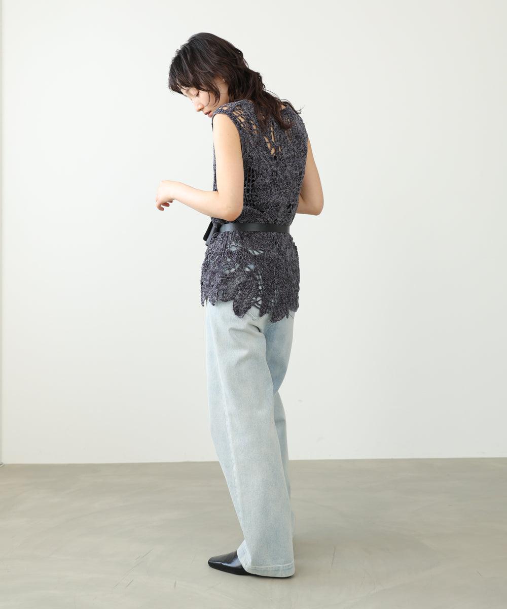 モールヤーンクロシェチュニックベスト