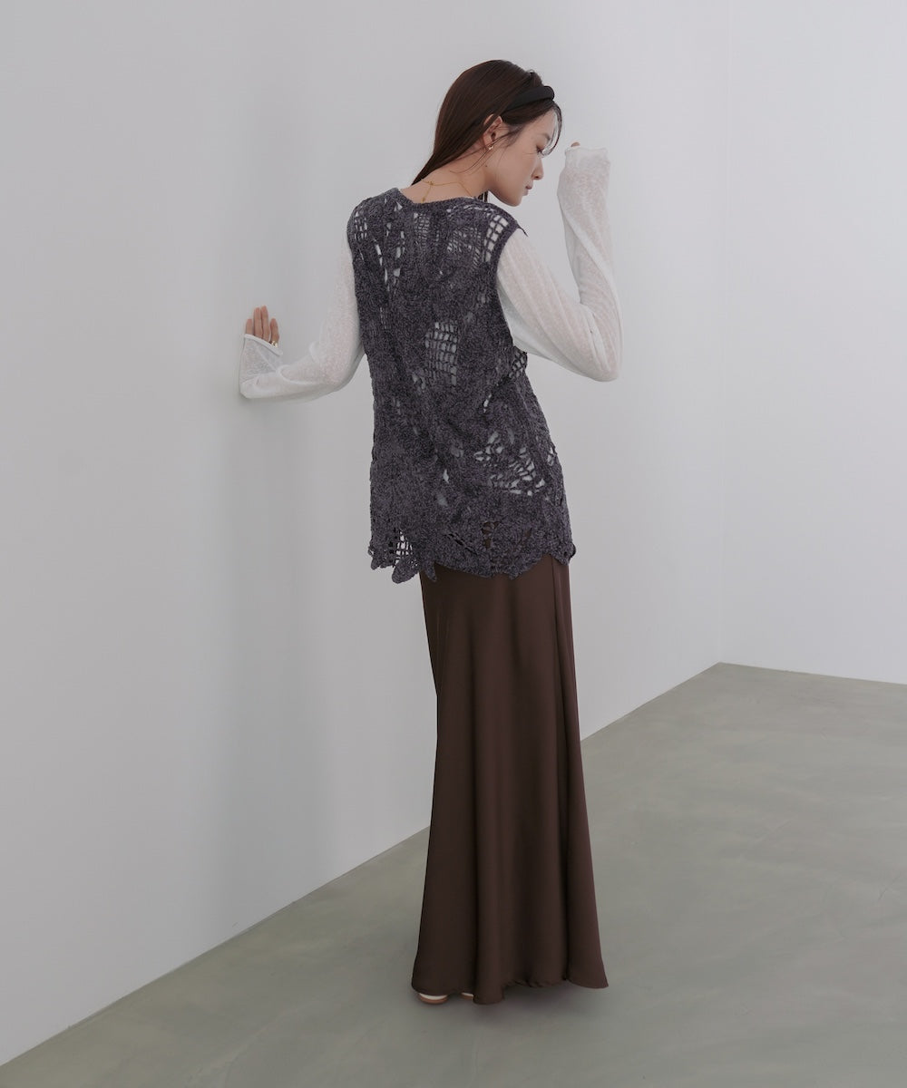 モールヤーンクロシェチュニックベスト