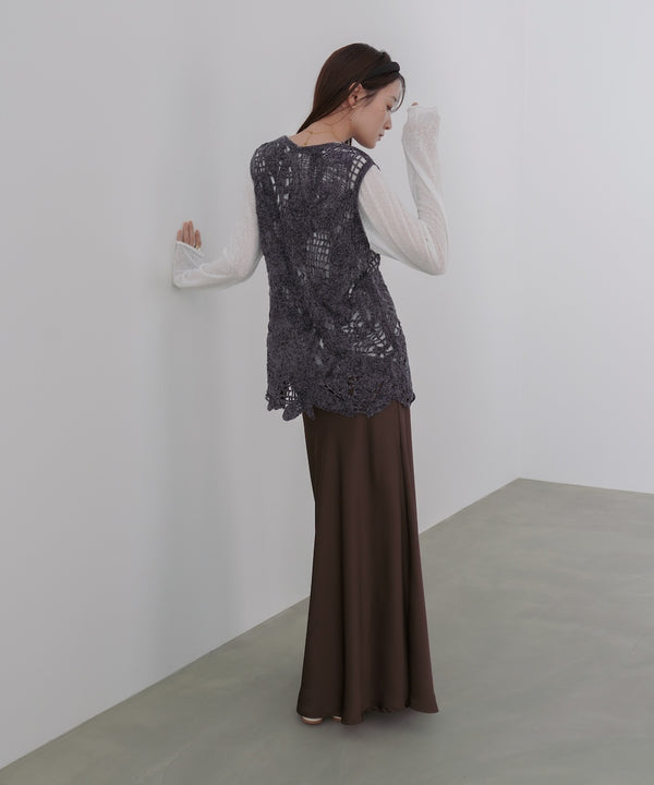 モールヤーンクロシェチュニックベスト