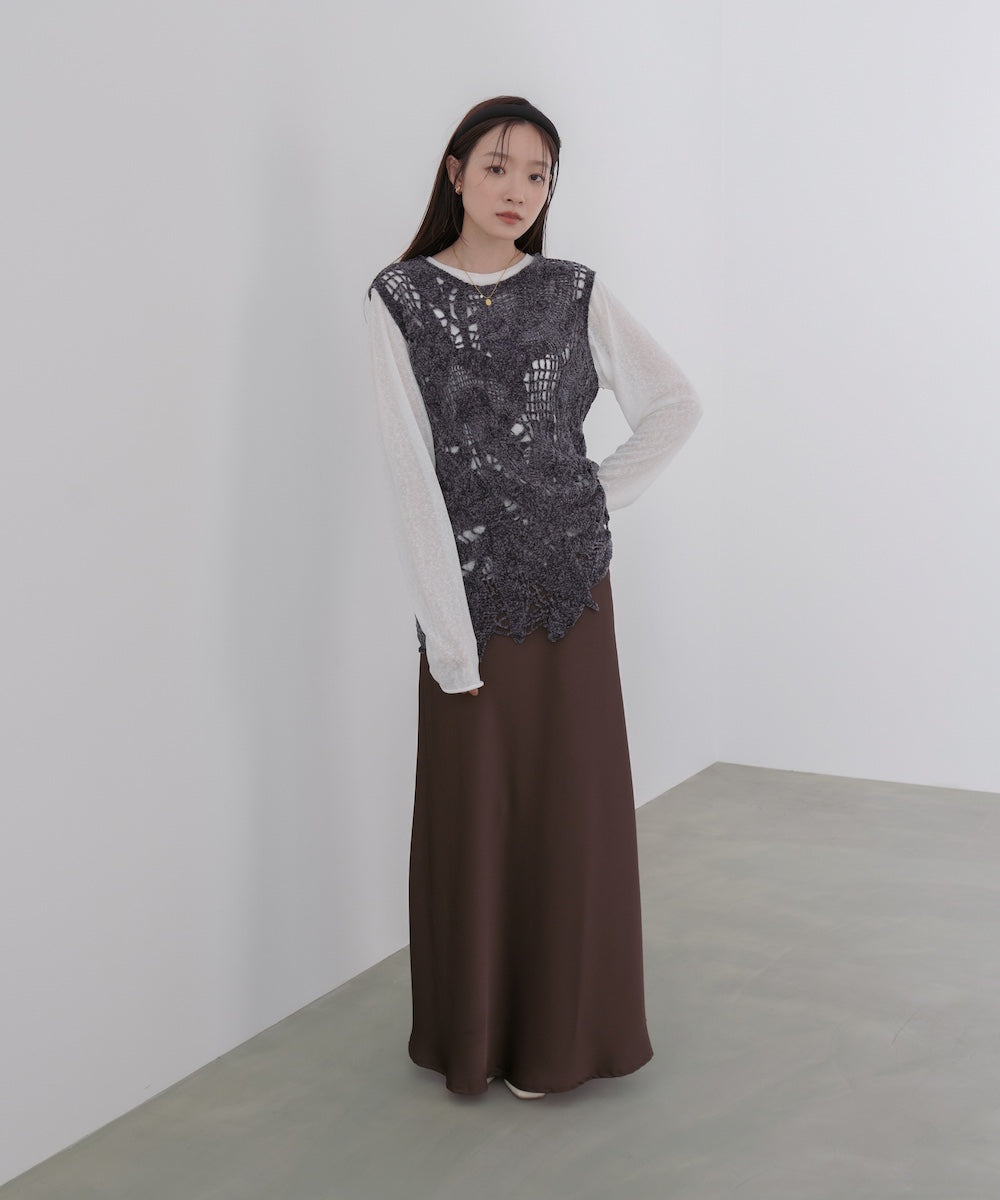 モールヤーンクロシェチュニックベスト