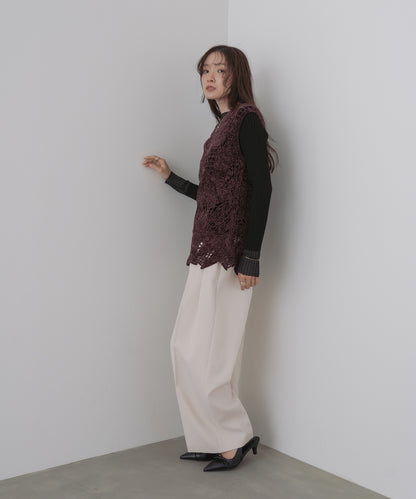 モールヤーンクロシェチュニックベスト