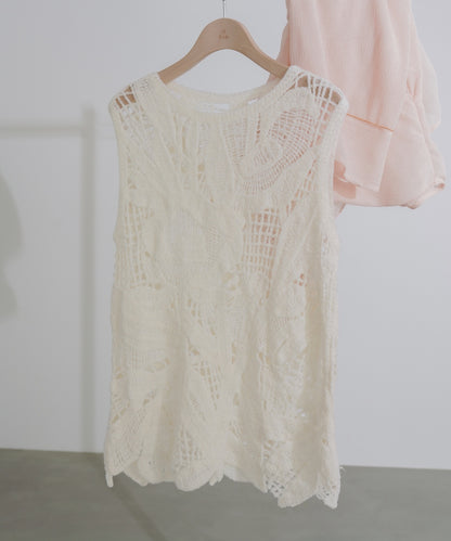 モールヤーンクロシェチュニックベスト