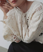 モールヤーンクロシェショートトップス