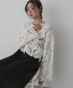 モールヤーンクロシェショートトップス