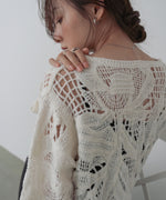 モールヤーンクロシェショートトップス